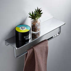 歐式衛浴全銅鍍鉻雙層浴巾架毛巾架衛生間置物架浴室五金掛件