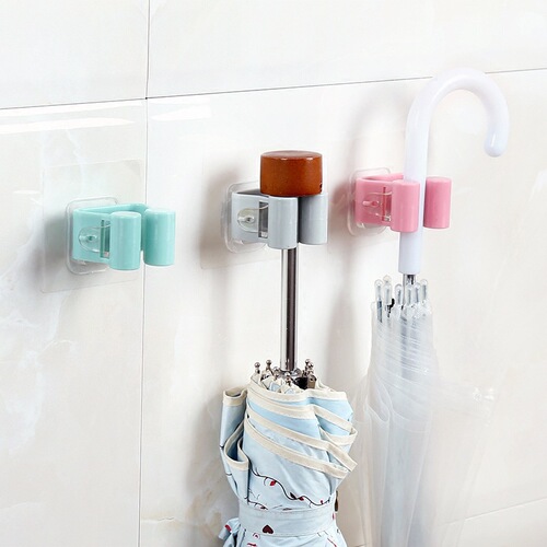 Broom Hook, Dustpan Holder, Heavy-Duty Dustpan Rack, Scratch-Free, No-Drill Broom Clip, Bathroom Toilet Wall Mounted Adhesive Hook