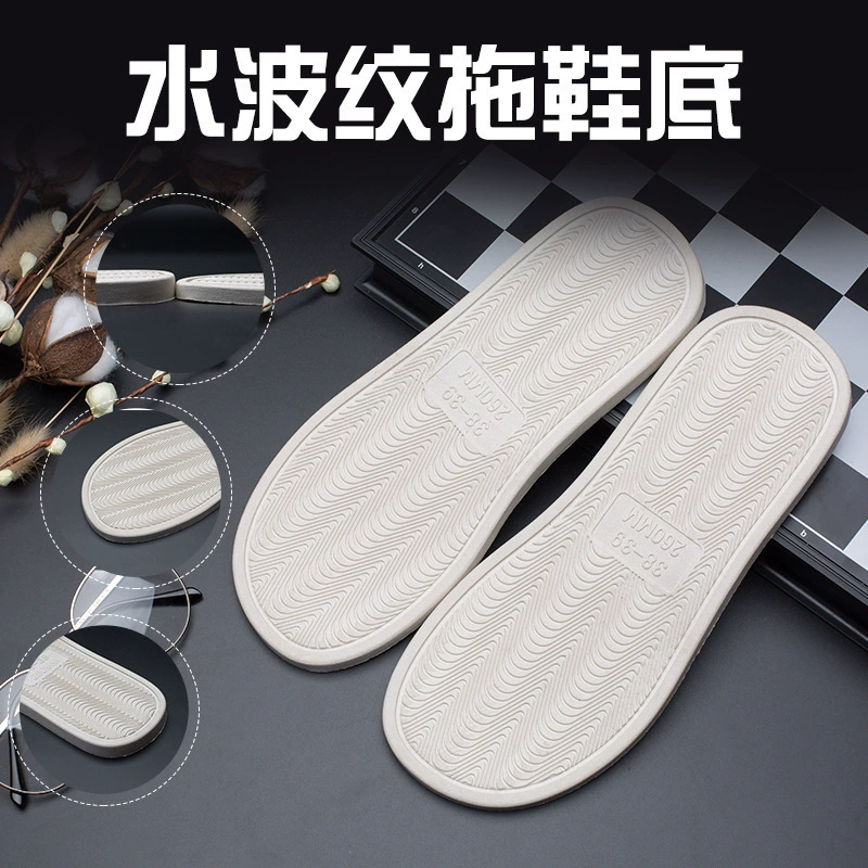 Универсальные тапочки с закрытым носком и квадратным носком, подошва из ПВХ с узором «водная волна», износостойкие.