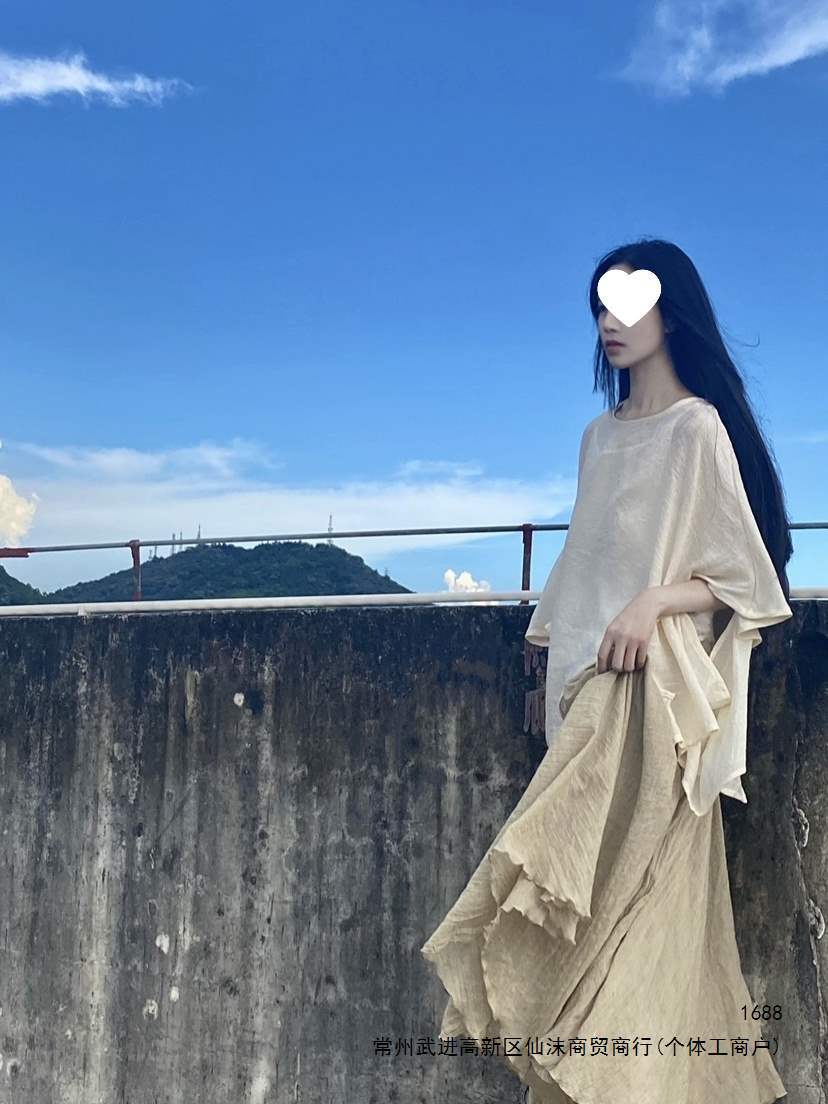 Original fairy-style Zen-inspired top set, women's JK uniform, loose-fitting literary tea dress, tea style, default option.