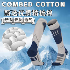 定制跨境户外雪地滑雪袜保暖加厚长筒袜抗冻毛圈底袜子抗菌棉袜