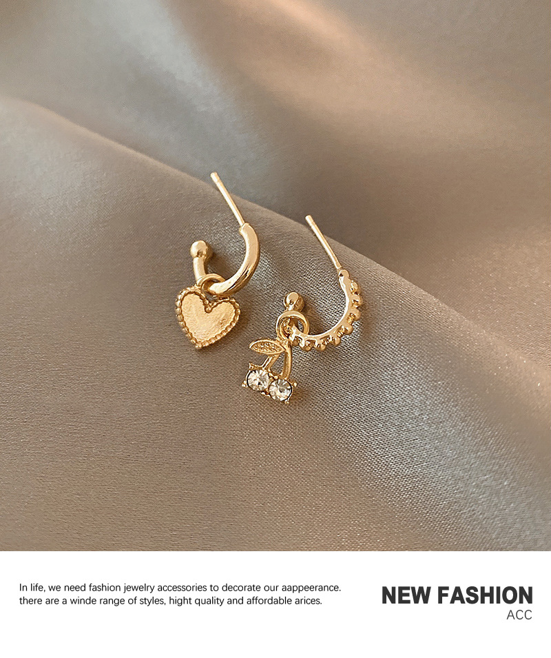 Asymmetric Love Earrings New Trendy Diamond Exquisite Earrings display picture 3