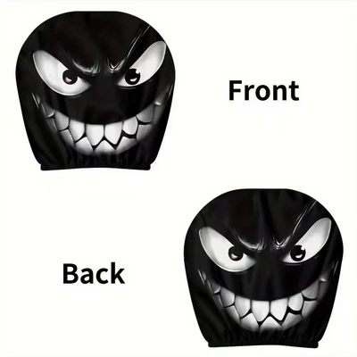 Evil Emoji Dark Style Headrest | Universal seat cover - 10-double-sided-printing-1pc-26cm28cm