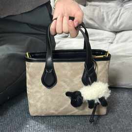 手提水桶包包女时尚新款复古秋冬流行菜篮子包高级质感单肩斜挎包