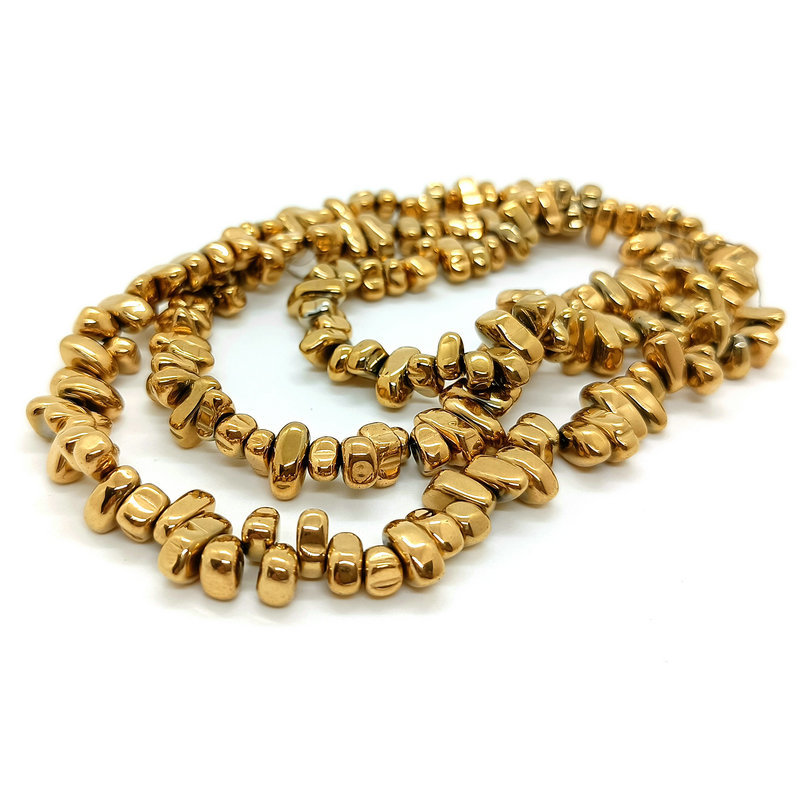 5-8mm grava negro hiel piedra chapado en oro color-Retención de perlas sueltas DIY pulsera collar oído joyería espaciador Accesorios