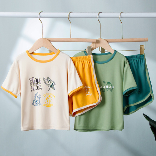 Boys' Summer Outfit Set 2025 New Children's Casual Summer Short-sleeve Girls' Sports T-shirt Parent-Child Style Trendy Kids' Clothing