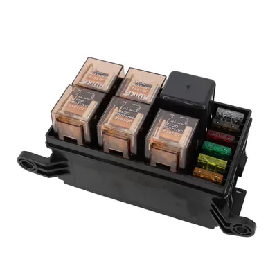 Cross-Border Hot-Selling 6-Way Fuse Box Relay Transparent Model 12V Car Fuse Holder with 6 Relays (Digər kuzov və aksesuarlar) - 1-set-of-6-position-relay-transparent-model-without-wiring-harness