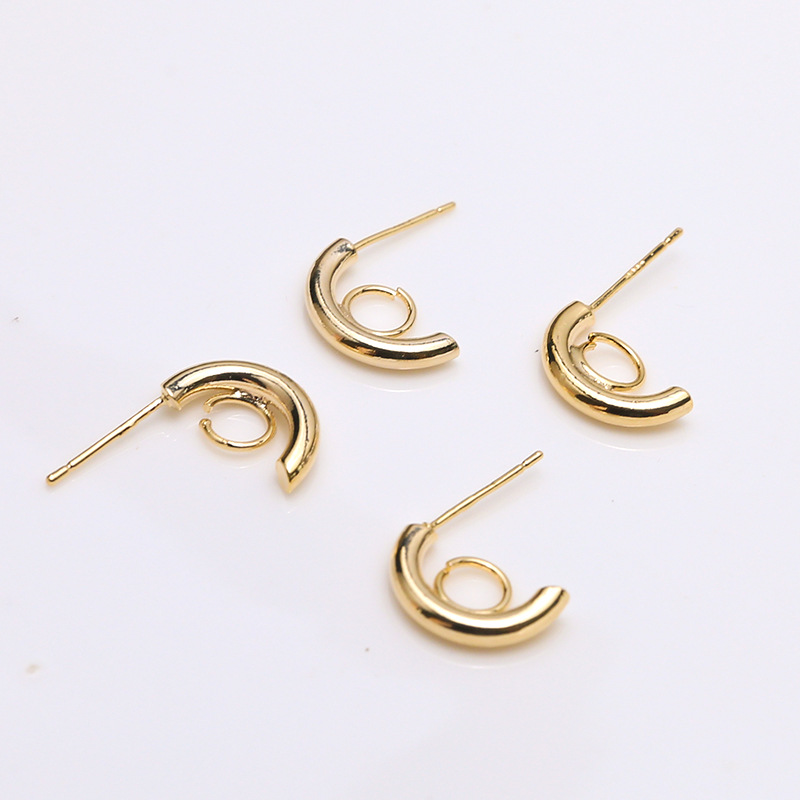 10 PCS/Package Copper Solid Color Ear Stud Accessories Simple Style display picture 16