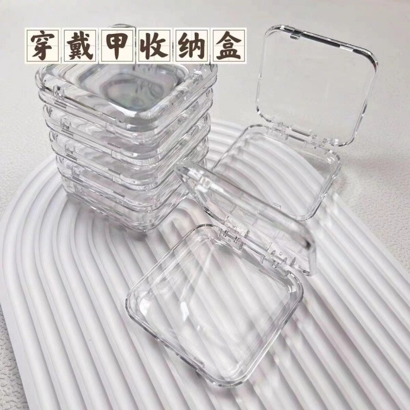 Nail Art Storage Box Transparent Box Wearable Nail Packaging Box High-End Ins Finished Nail Display Gift Box