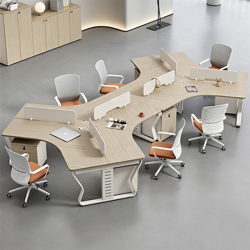 Unconventional staff office desk and chair set, school computer room desk, creative desk and chair, staff office desk workstation Unconventional staff office desk and chair set, school computer room desk, creative desk and chair, staff office desk workstation