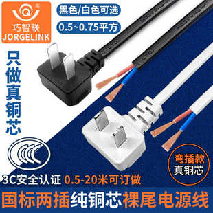 Wiring plug pure copper national standard merchant general electrical appliance connection with plug two-core two-power tool power cord