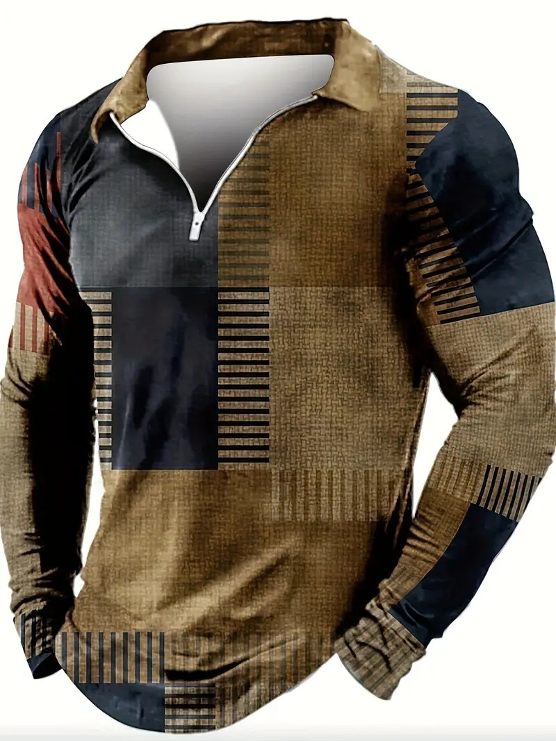 Camisa POLO de manga larga clásica de todo fósforo para hombre otoño nuevo suéter cálido con cremallera MB14