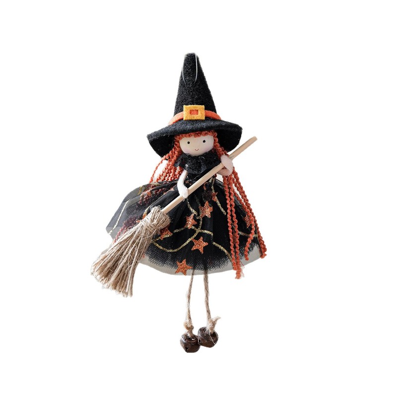 国境を越えた新しいハロウィーンの装飾ゴーストフェスティバルほうき天使の女の子人形装飾人形ペンダントシーンレイアウト|undefined
