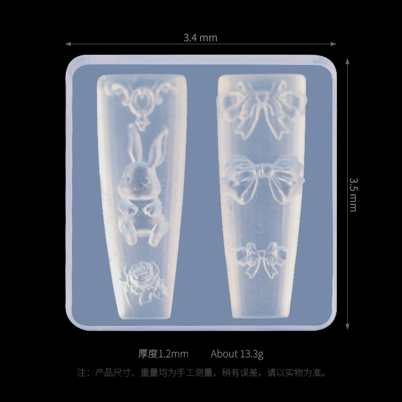 Molde de silicona para uñas transfronterizas, encaje francés, dibujos animados, flores, tulipanes, mariposas, uñas, joyas, herramientas al por mayor