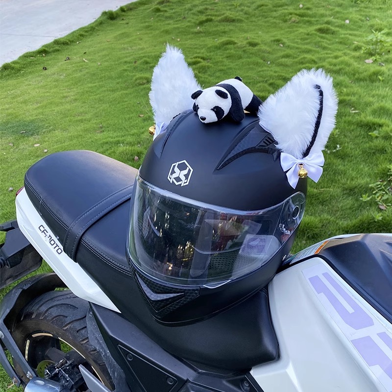 Electric Motorcycle Helmet Decoration 3D Plush Cat Ears