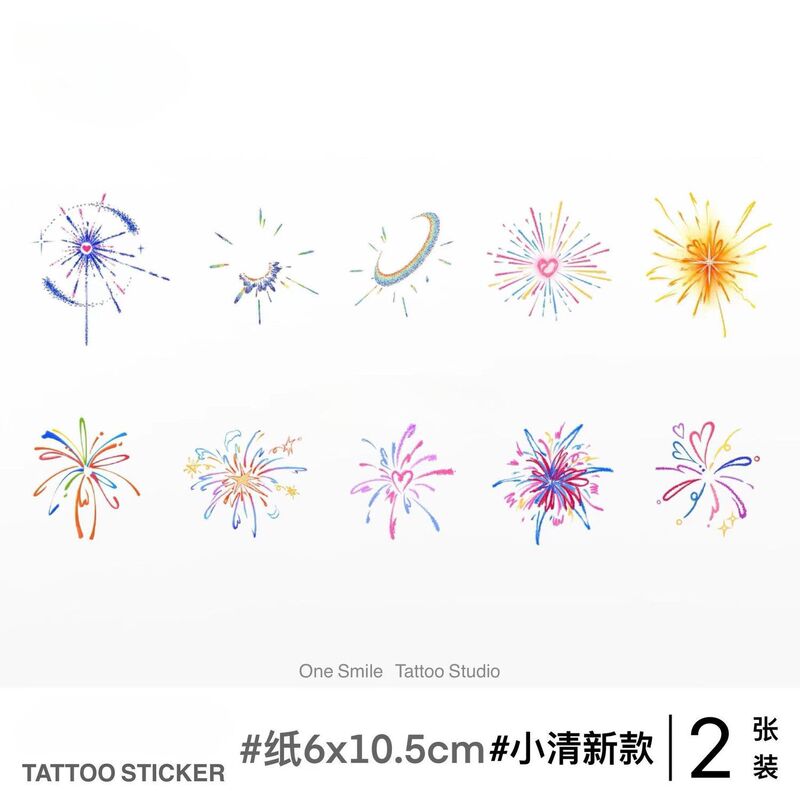 Fireworks series mini fresh tattoo stickers colorful butterfly love flower tattoo stickers original tattoo stickers