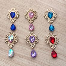 合金水滴树脂钻花盘合金吊坠DIY金属钻扣花盘配件DIY发饰服饰配件