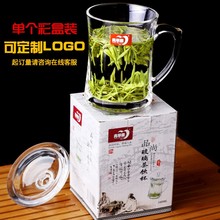 加厚耐热玻璃茶杯 带盖茶饮杯盖杯 带把杯子办公家用喝水杯泡茶新