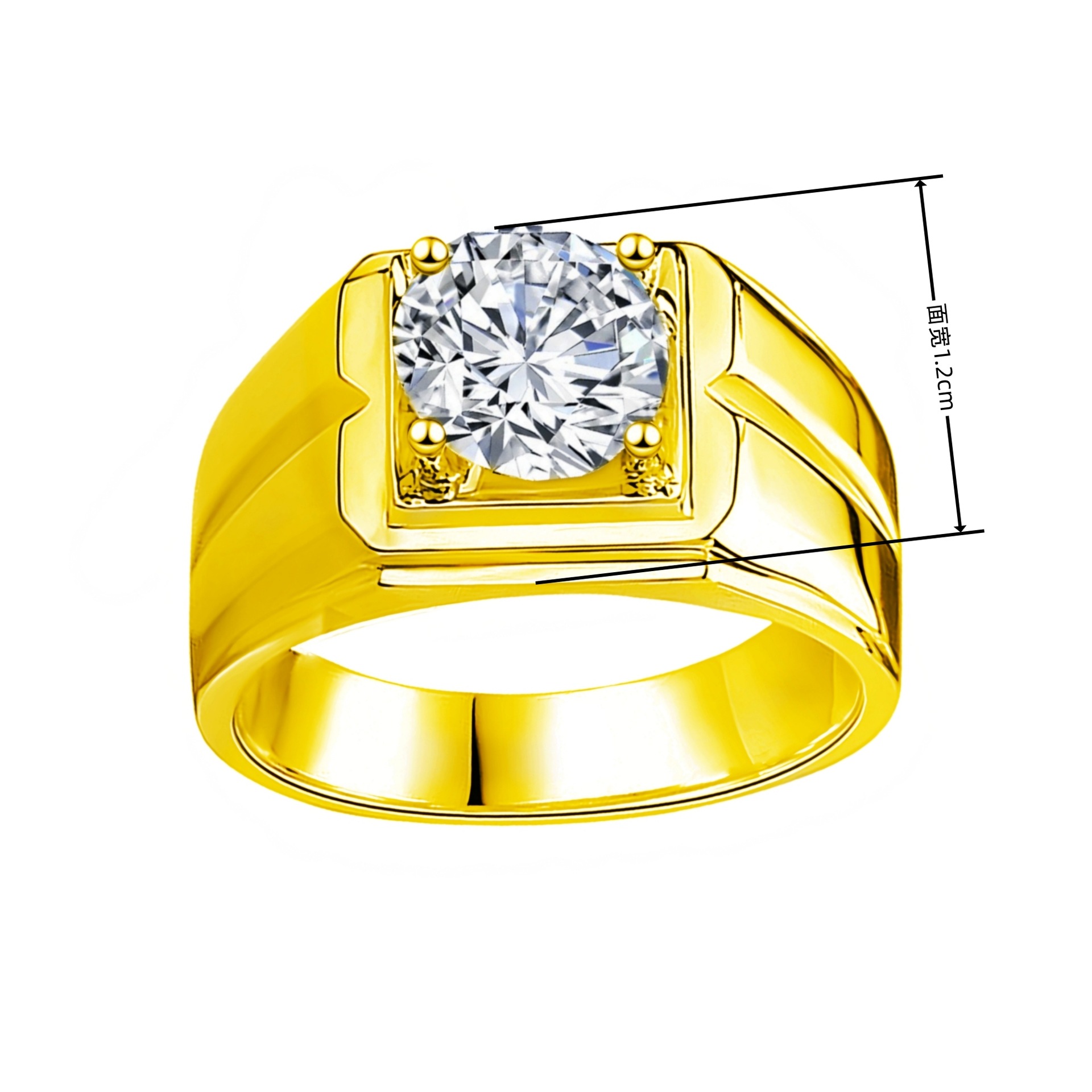 Anillo de compromiso moissanite lujo chapado en oro blanco abierto_voghion.com
