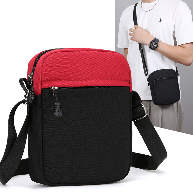New Men's Crossbody Bag Mini Small Bag Mobile Phone Bag Simple Single Layer Casual Shoulder Bag Oxford Cloth Crossbody Bag