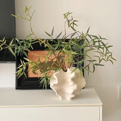 侘寂风轻奢陶瓷花瓶插花摆件高级感小众客厅玄关装饰花瓶陶瓷花器