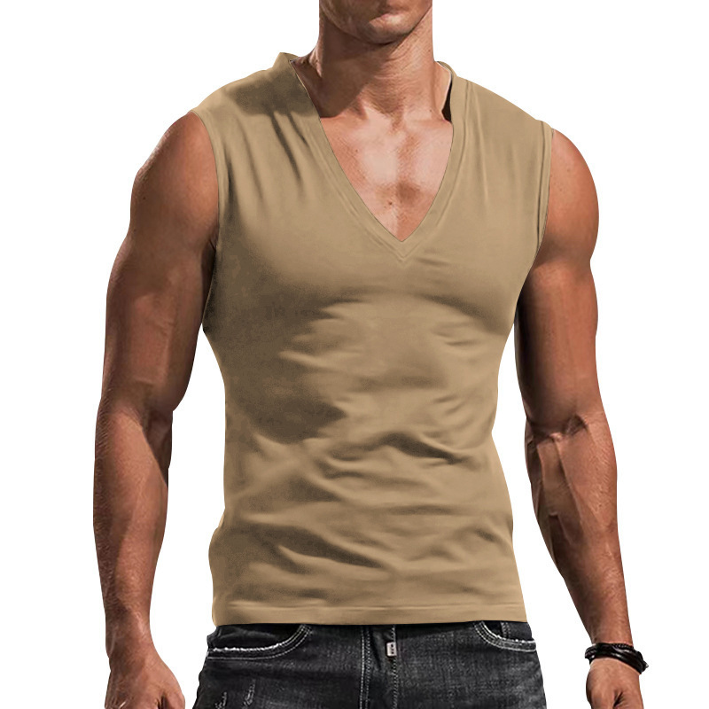 Hombres Color Sólido Camisetas Sin Mangas Con Espalda Cruzada Ropa Hombre display picture 11