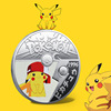 Japanese monster, cartoon coins, metal silver coin, medal, Pokemon, gold and silver