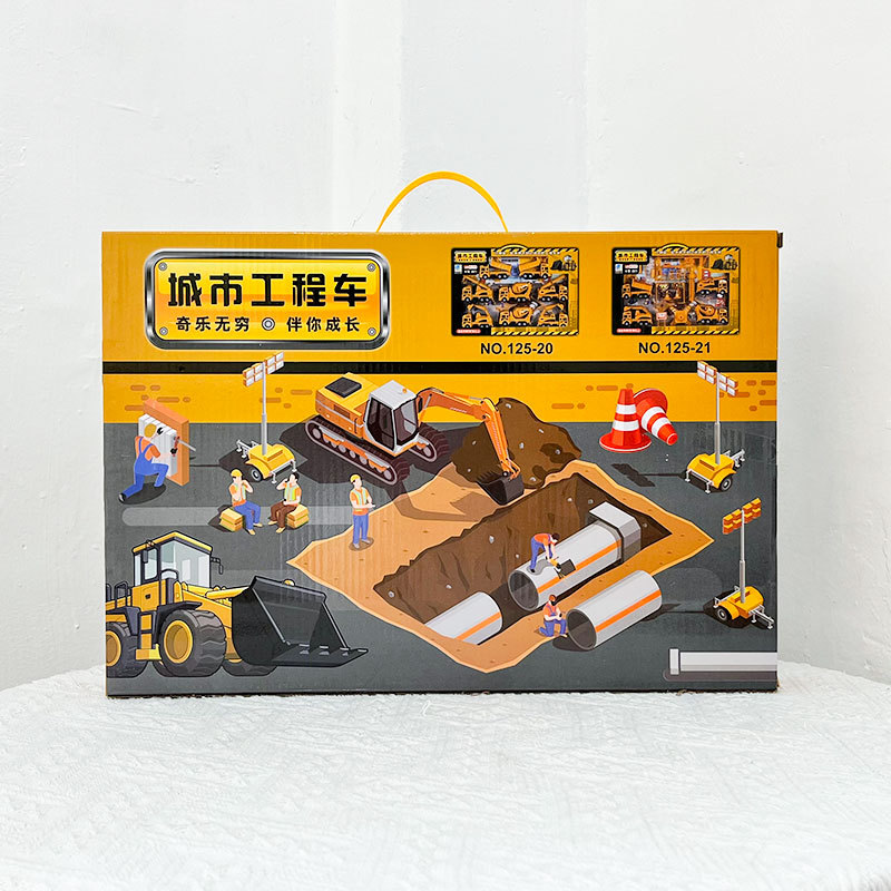 Inercia de retroceso infantil simulación de ingeniería coche de juguete conjunto modelo de camión de bomberos juguete mecanismo caja de regalo para niños