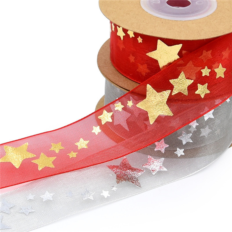 Transfronterizo nuevo clásico estrella de cinco puntas dorado cinta hecha a mano accesorios para el cabello material decoración de vacaciones regalo embalaje cinturón 10Y