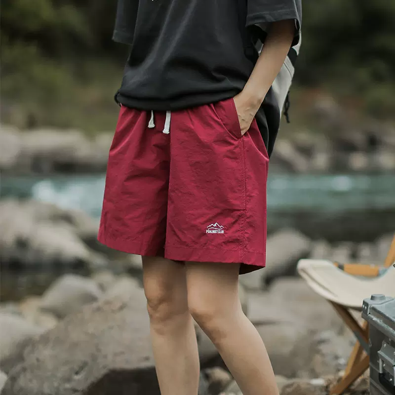 夏季薄款户外速干短裤运动休闲五分裤子男宽松沙滩裤跨境现货外贸