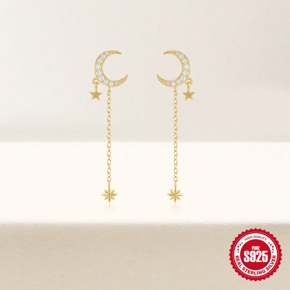 1g Weight 925 Sterling Silver Ear Needle Material 18K Gold Plated Plating Material Drop Earrings Classification 1 Pair Quantity Date, Tea Party Occasion 925 Sterling Silver Material Geometric Pattern All Seasons Season Women's Gender Elegant, Sweet Style 1 Pair 18K Gold Plated 925 Sterling Silver 925 Sterling Silver Earrings Geometric Drop Earrings 26