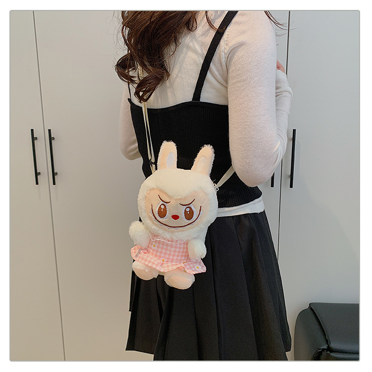 Bubble Rabbit Labubu Plush Cartoon Backpack for Girls, Crossbody Gift, Mart