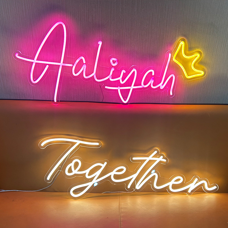 Letrero Luminoso LED para Negocios, Letrero Publicitario con Logotipo de Letras, Letrero de Neón, Letra de Cristal Acrílico