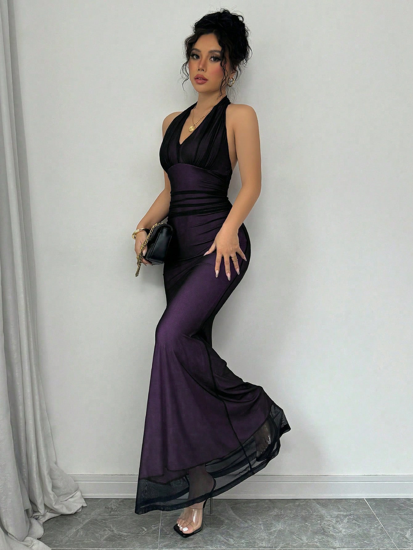 Cross-Border European And American Foreign Trade 2025 Summer New Women's Sexy Halter Mesh Pure Desire Sleeveless_ecoleips.com