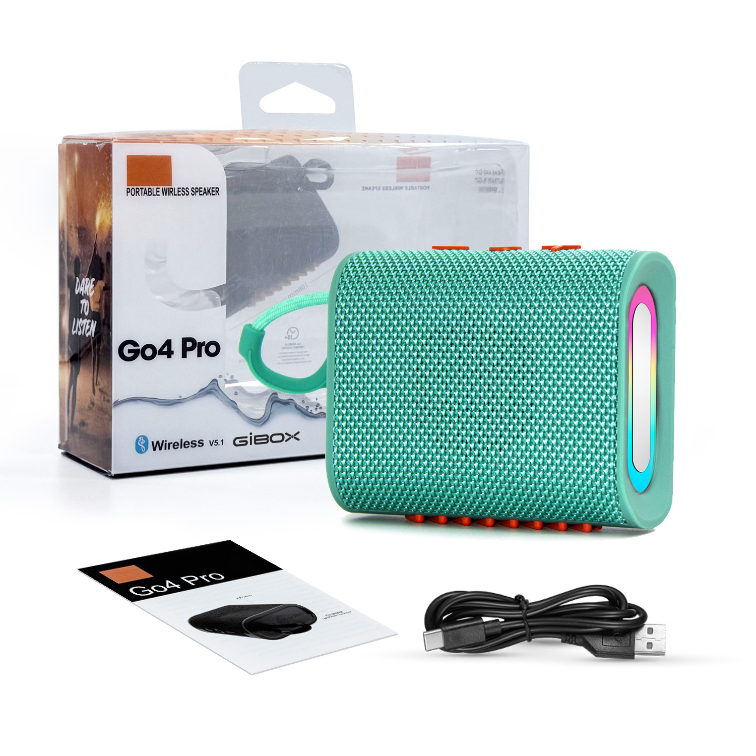 GO4 PRO nuevo altavoz Bluetooth para exteriores estilo explosivo bolso inalámbrico transfronterizo portátil portátil RGB pequeño altavoz