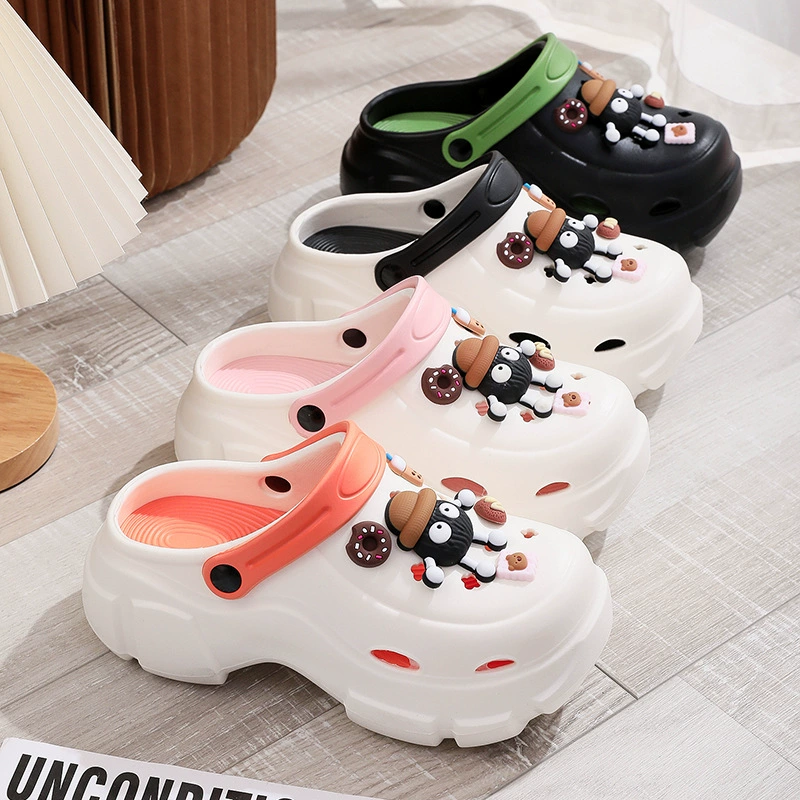 Пещерная обувь женская летняя повседневная пляжная сандалия утолщена сосновая подошва