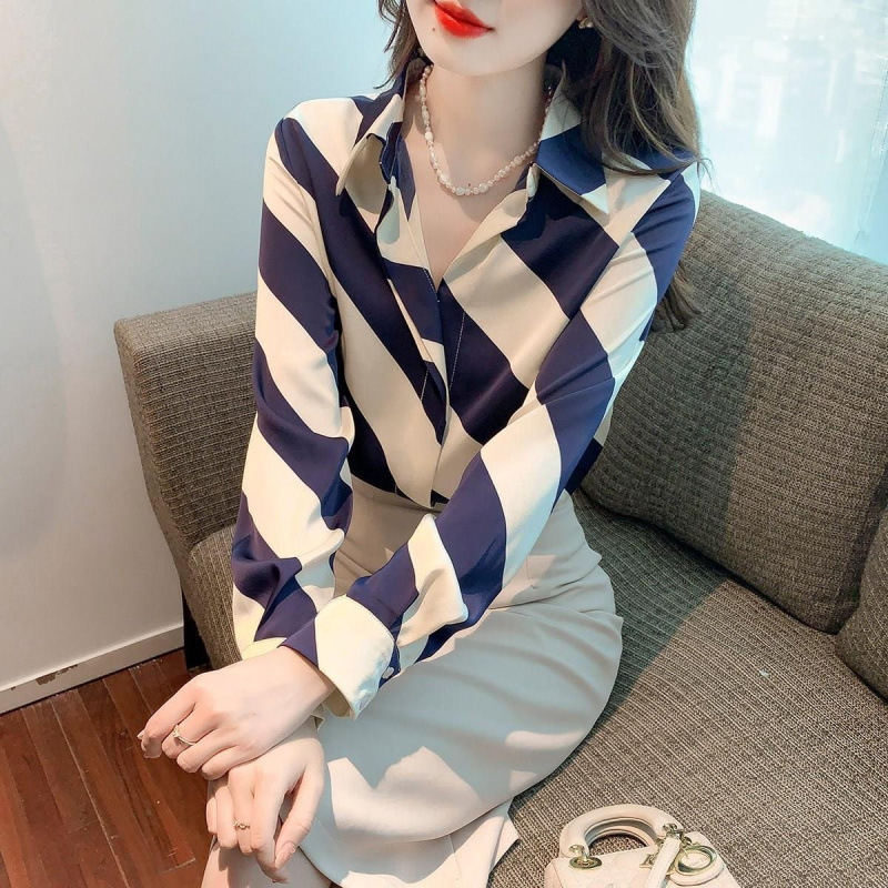 洋气时髦打底雪纺小衬衫女装2025年新款衬衣时尚长袖上衣欧货爆款|undefined