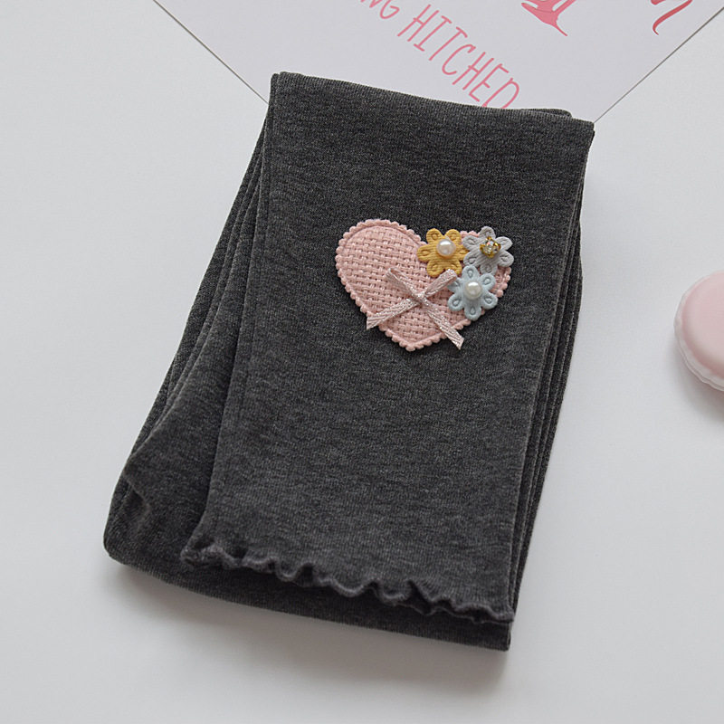 Polainas de las niñas otoño 2022 nuevos niños de la flor delgada elástica desgaste exterior del bebé niñas primavera y otoño pantalones delgados