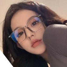 新款韩版大框防蓝光女素颜可配度数眼镜近视街拍大脸显瘦眼镜框潮