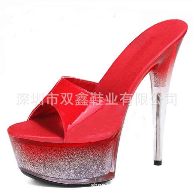 2021 goma trasera fantasía Zhe usted punta puntiaguda boca de pescado estilo coreano tamaño libre azul imitación de cuero sandalias de moda