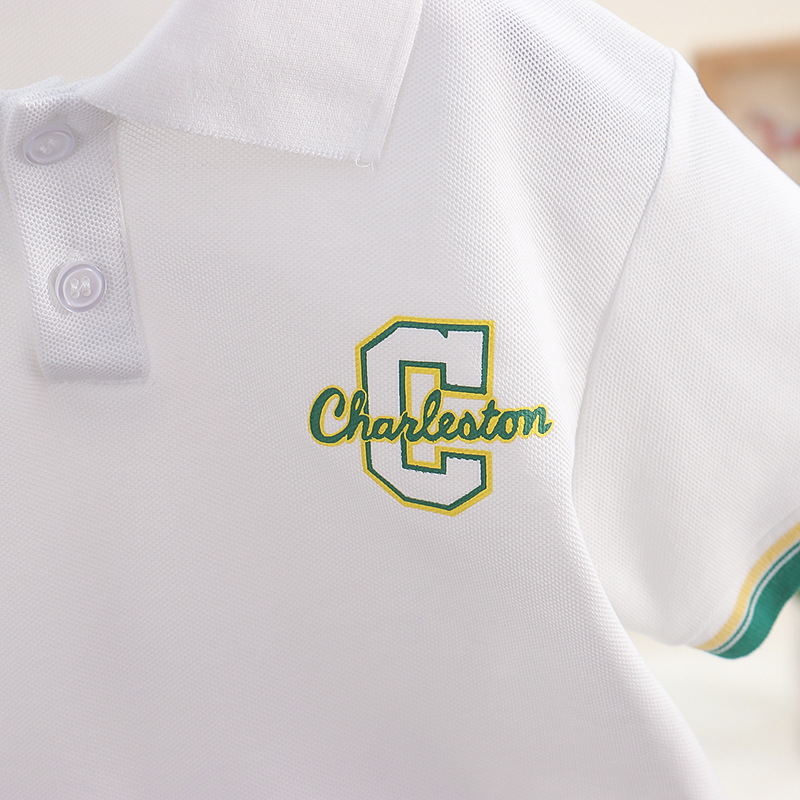 7826 traje de polo de verano para niños nuevo estilo deportes y ocio para niños pantalones cortos blancos de manga corta traje de dos piezas para bebés