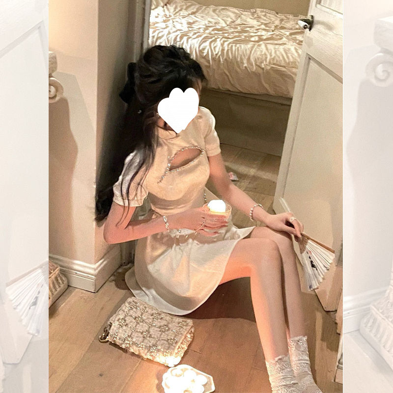 [Collection of 10,000 People] French Style New Chinoiserie Improved Cheongsam Dress for Women Summer High-End Niche Design