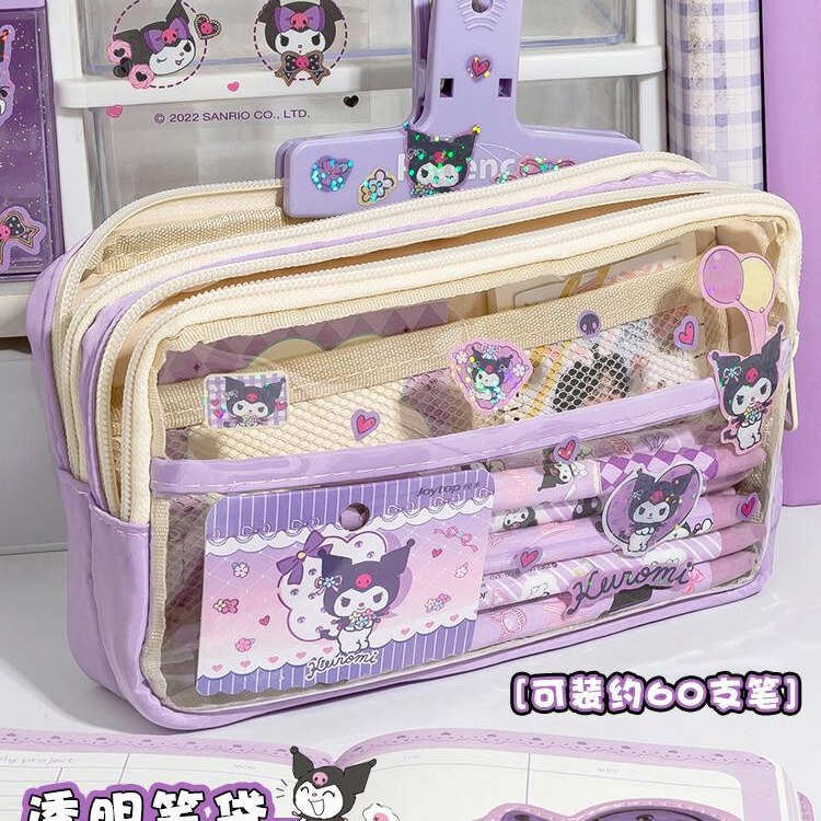 Kulomi Pencil Case Sanrio Genuine Junior High School Female Primary School Stationery Case Large Capacity Simple Japanese Pencil Case Male