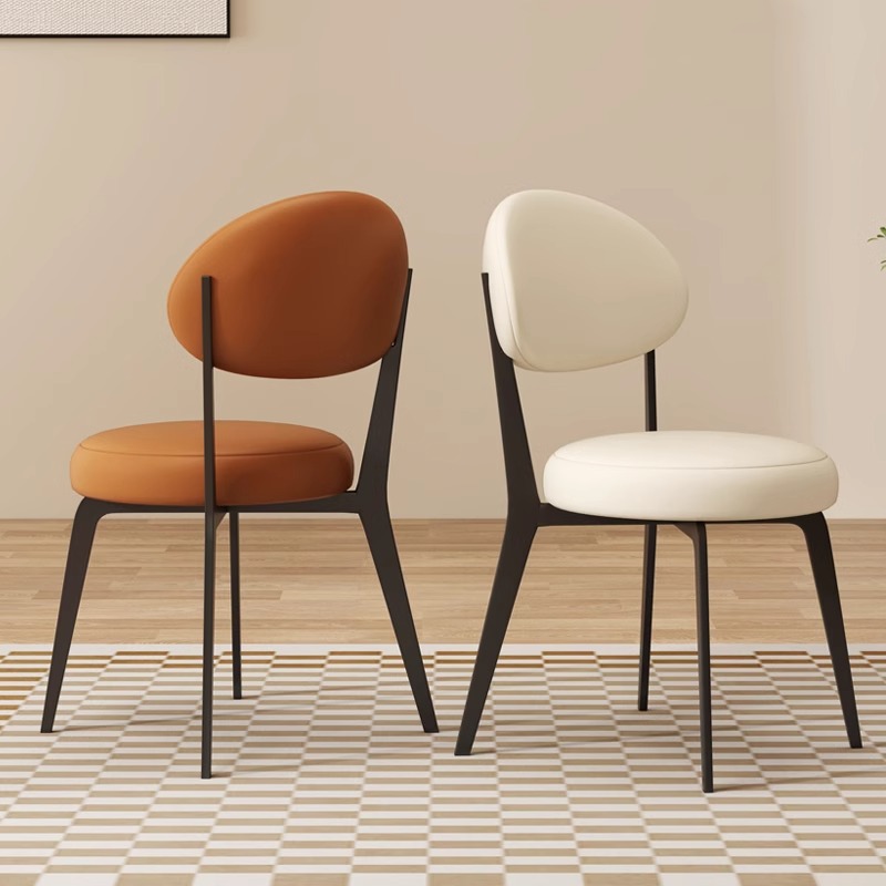 Silla de comedor italiana silla de diseño moderna y minimalista, silla de mesa de comedor con respaldo, taburetes de comedor nórdicos, minimalistas