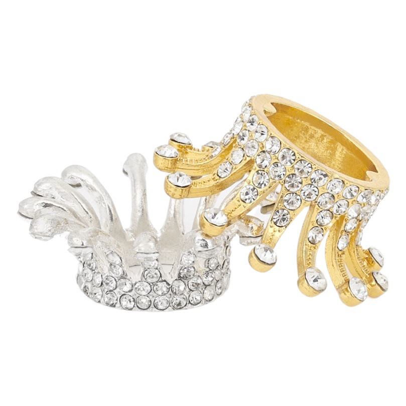 Cruz-frontera uñas corona pluma titular aleación rhinestone oro plata vintage pintado pluma titular almacenamiento herramienta al por mayor