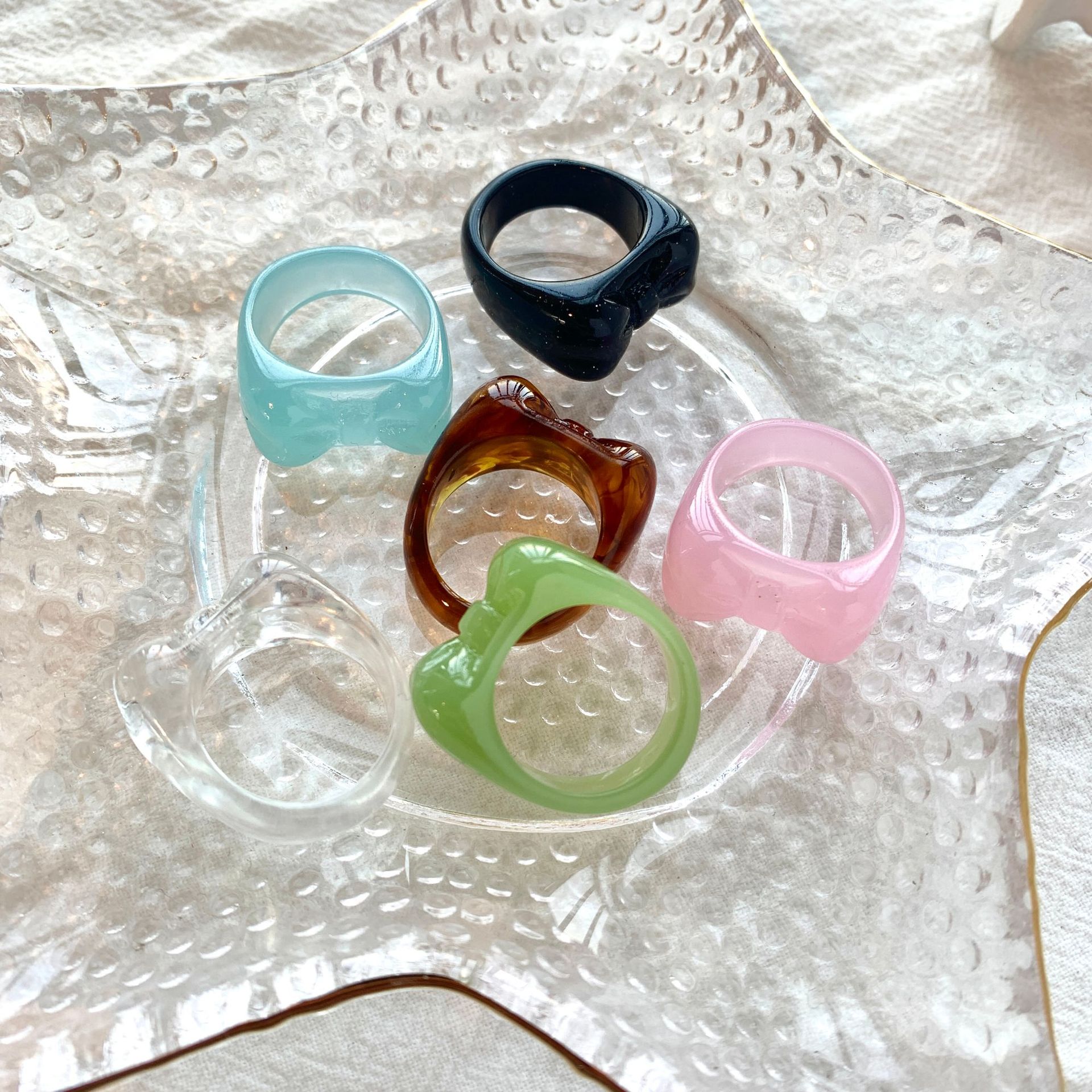 Retro Candy Color Acrylic Ring Wholesale display picture 13