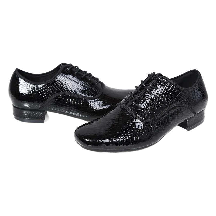 Zapatos de baile moderno de los hombres de cuero de patente de microfibra zapatos de baile cuadrados inferiores resistentes al desgaste zapatos de baile social zapatos de baile al aire libre reloj