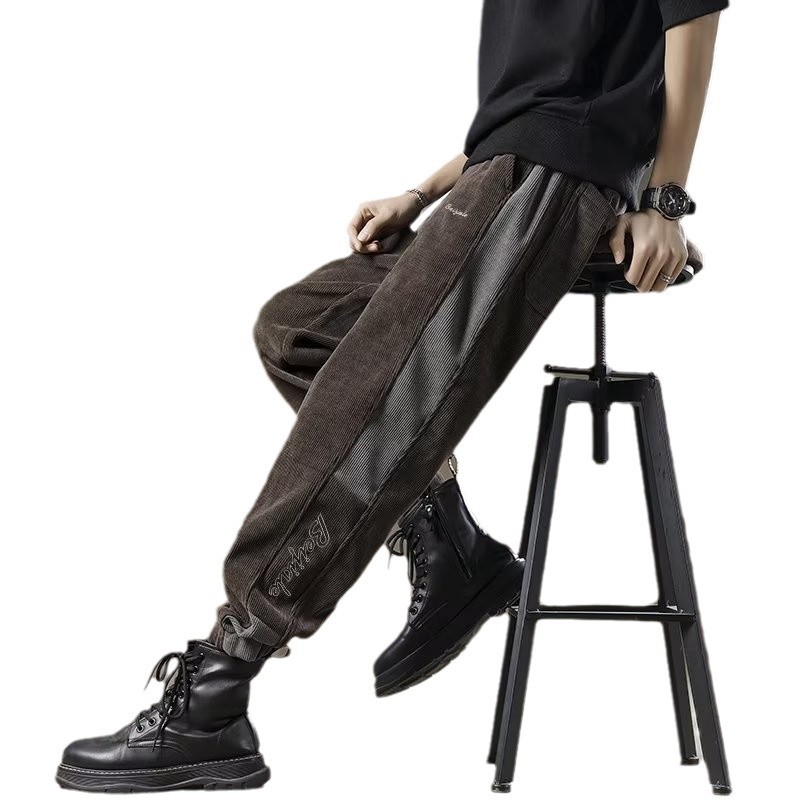 Pantalones casuales de todo fósforo pantalones casuales de pierna recta sueltos para hombre 2024 pantalones con corsé para hombre de moda