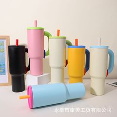 跨境热销多巴胺不锈钢巨无霸保温杯大容量40oz汽车杯带手柄冰霸杯