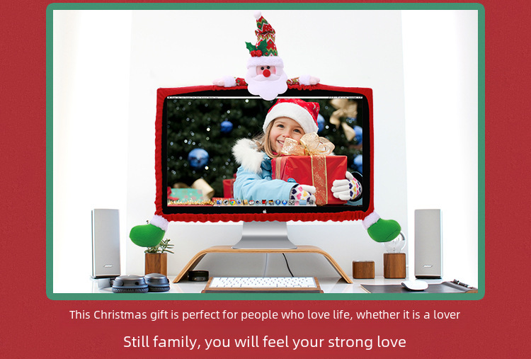 Christmas decoration supplies three-dimensional cartoon Computer cover non-woven computer dress-up _voghion.com
